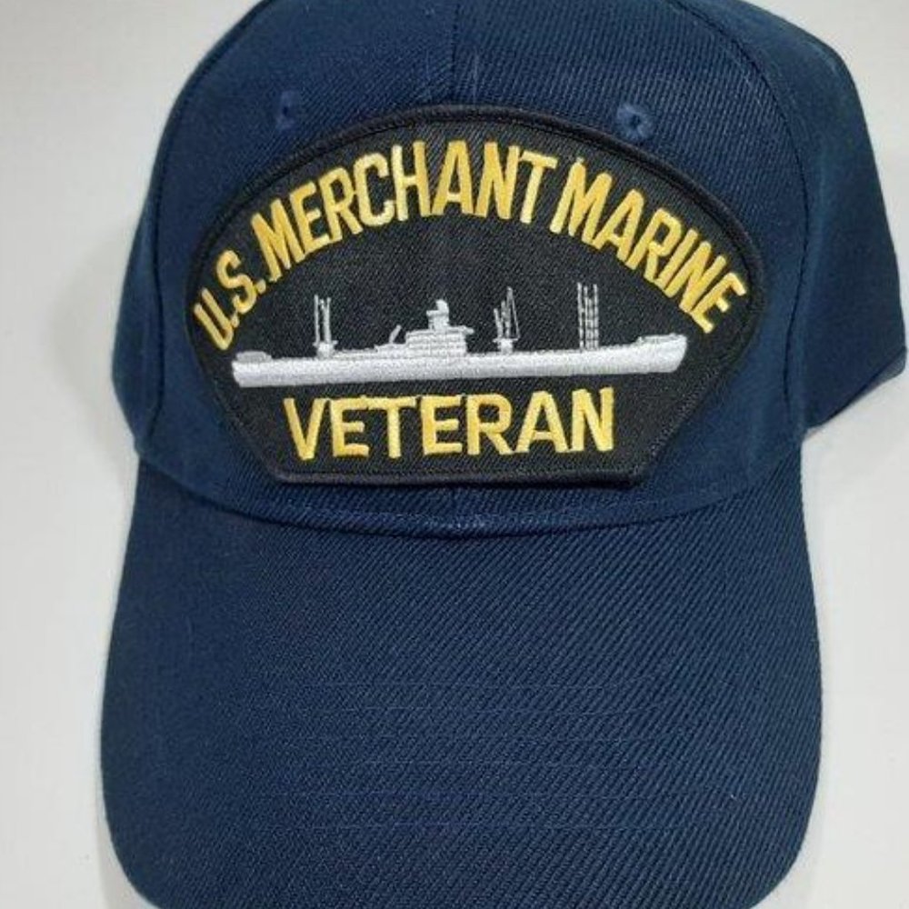 U.S. Navy US Merchant Marine Veteran Men's Patch Cap Hat Naval Shipping Retro
